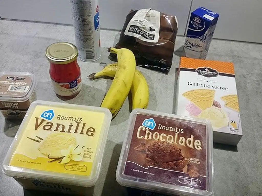 Bananensplit ingrediënten