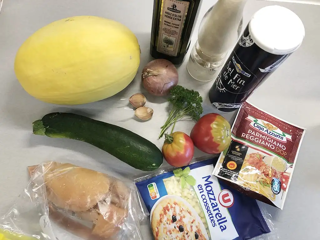 Spaghettipompoen met kip ingrediënten
