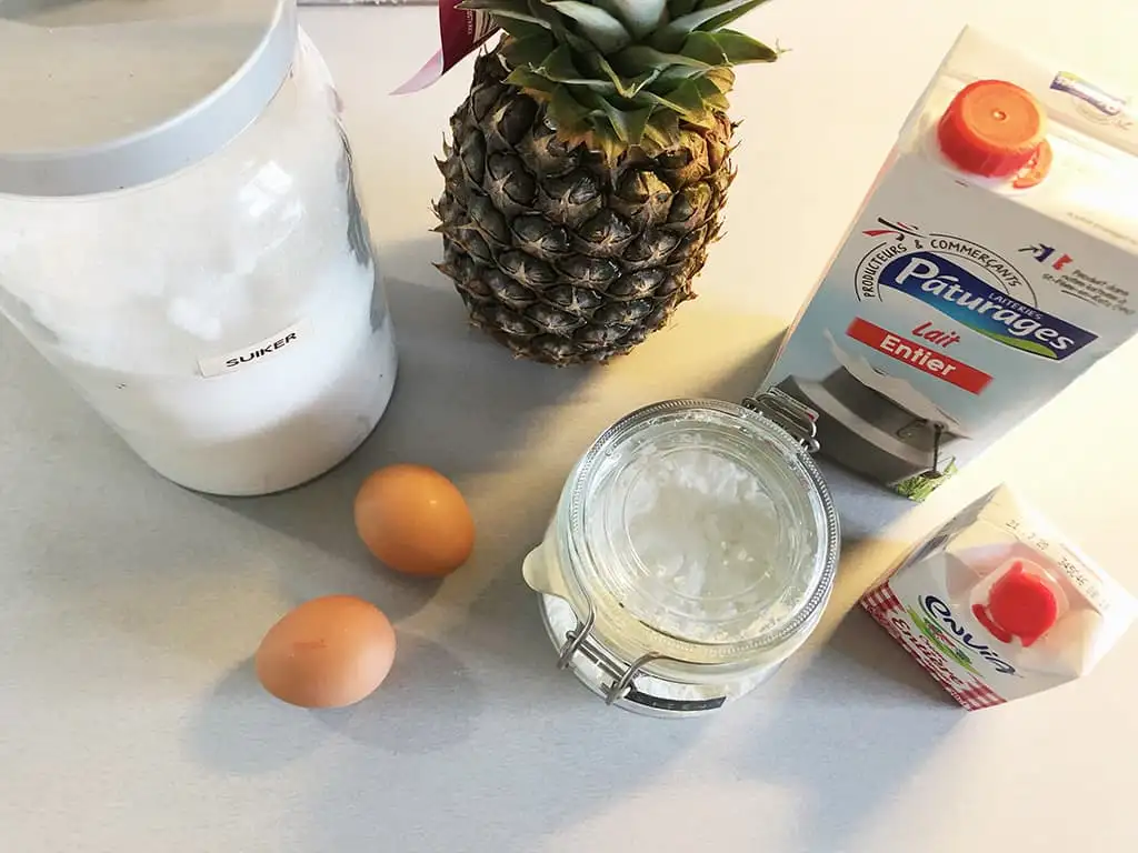 Ananas pudding ingrediënten