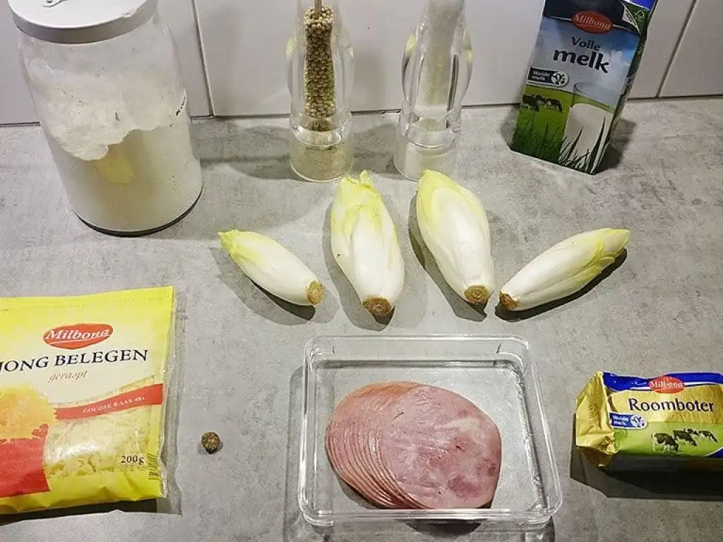 Witlof met ham en kaassaus ingrediënten