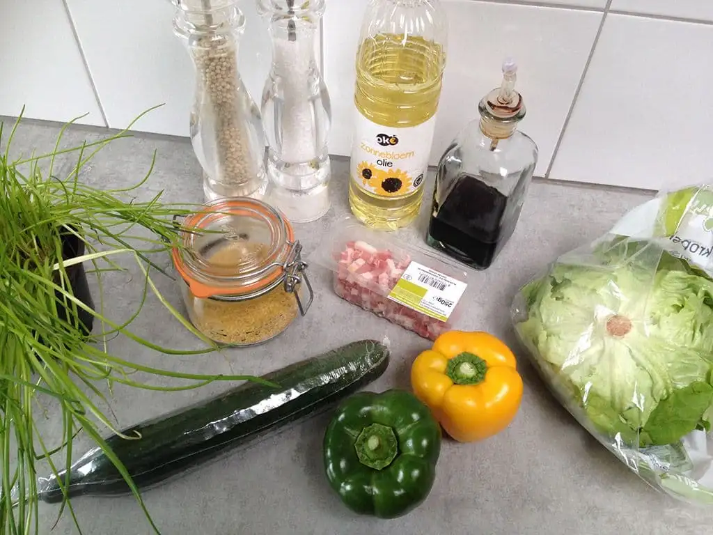 Salade met bulgur en geroosterde paprika's ingrediënten