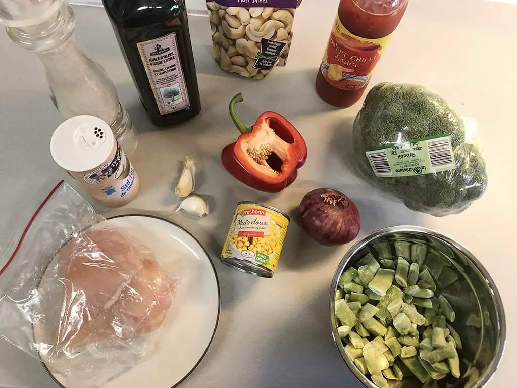 Roerbak met kip en broccoli ingrediënten