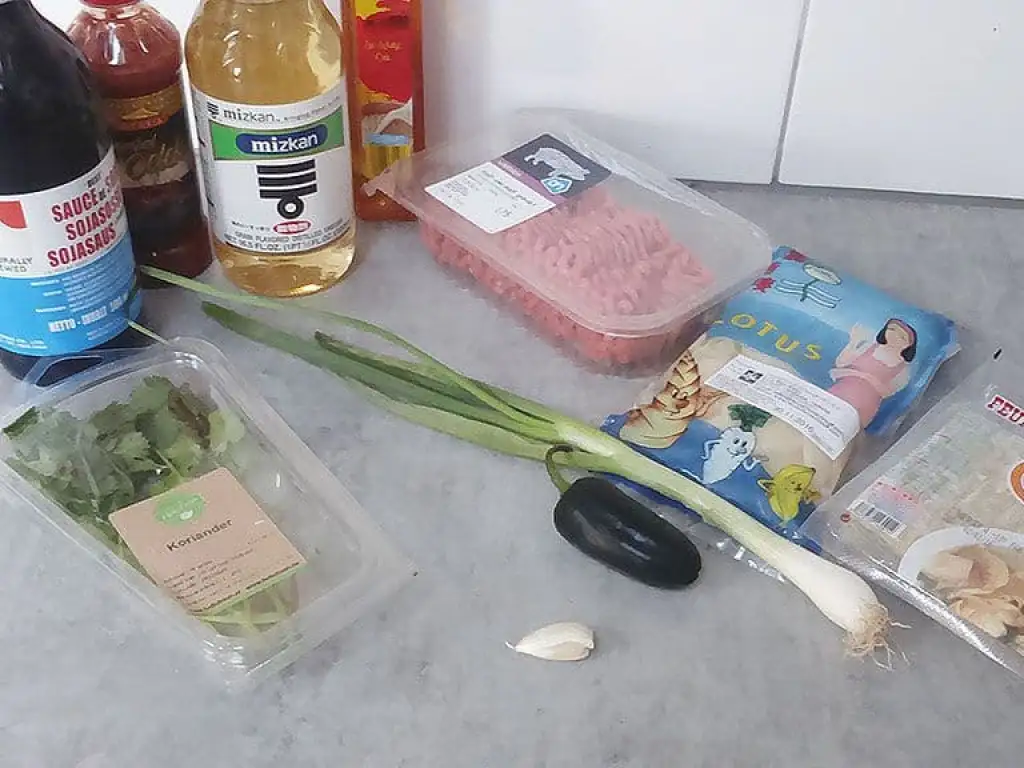 Dumplings met gehakt ingrediënten