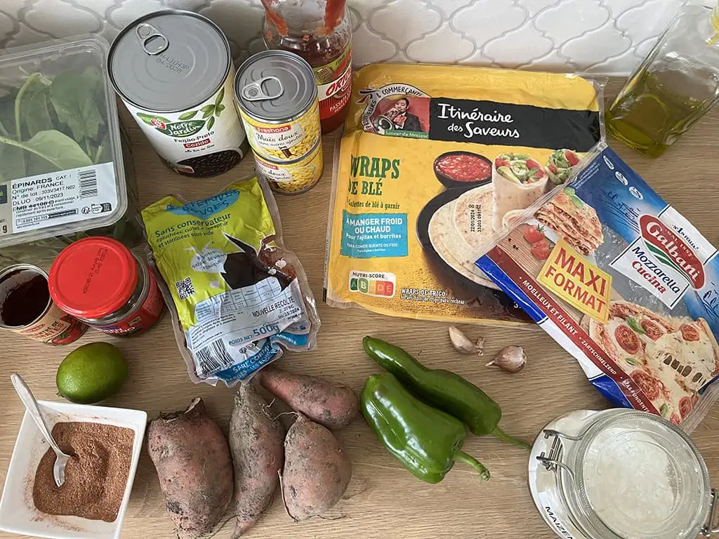 Vegetarische enchiladas ingrediënten