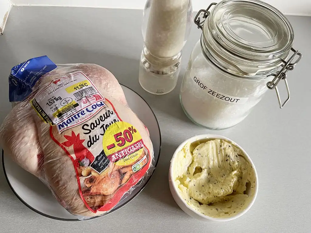 Hele kip uit de oven met knoflookboter ingrediënten