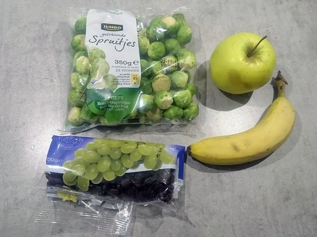 Spruitjes met appel en banaan ingrediënten
