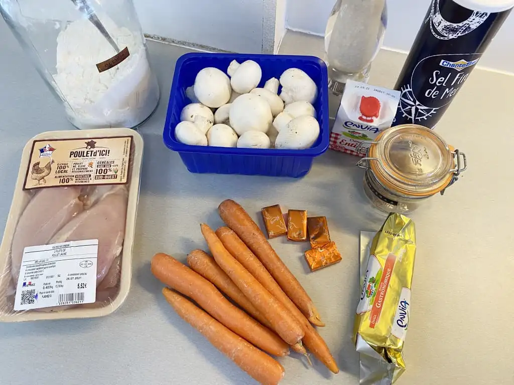 Romige kippensoep met champignons ingrediënten