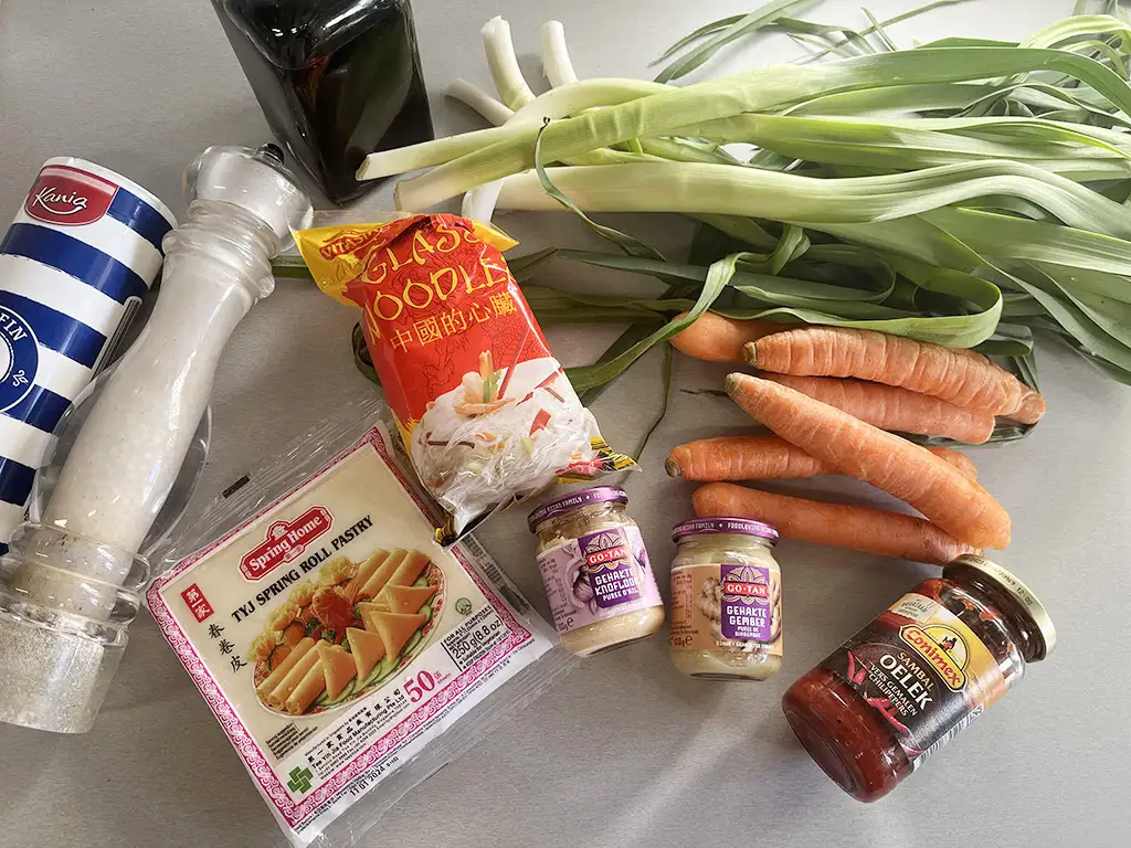 Vegetarische loempia's ingrediënten