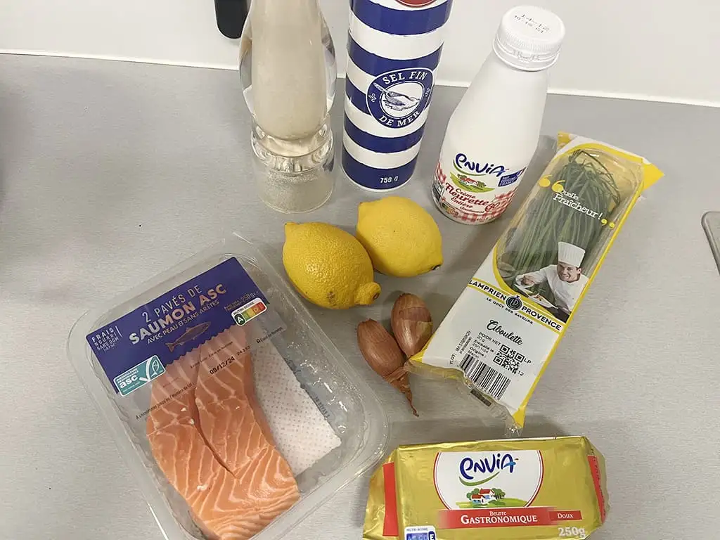 Zalm met citroensaus ingrediënten