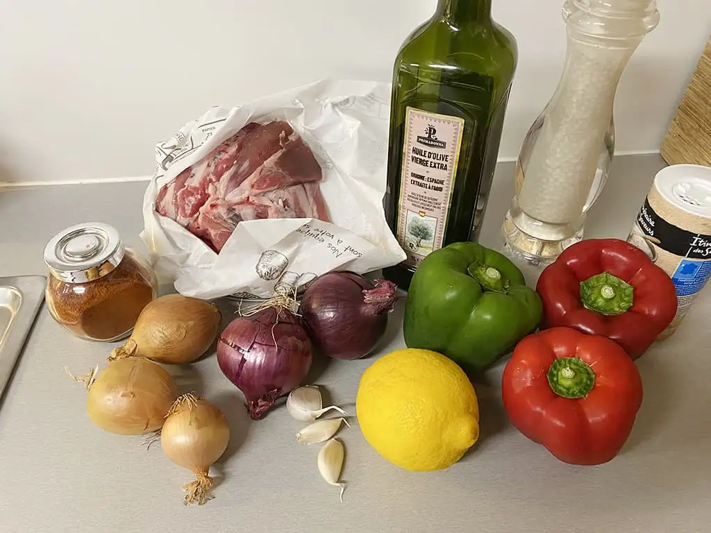 Shish kebab ingrediënten
