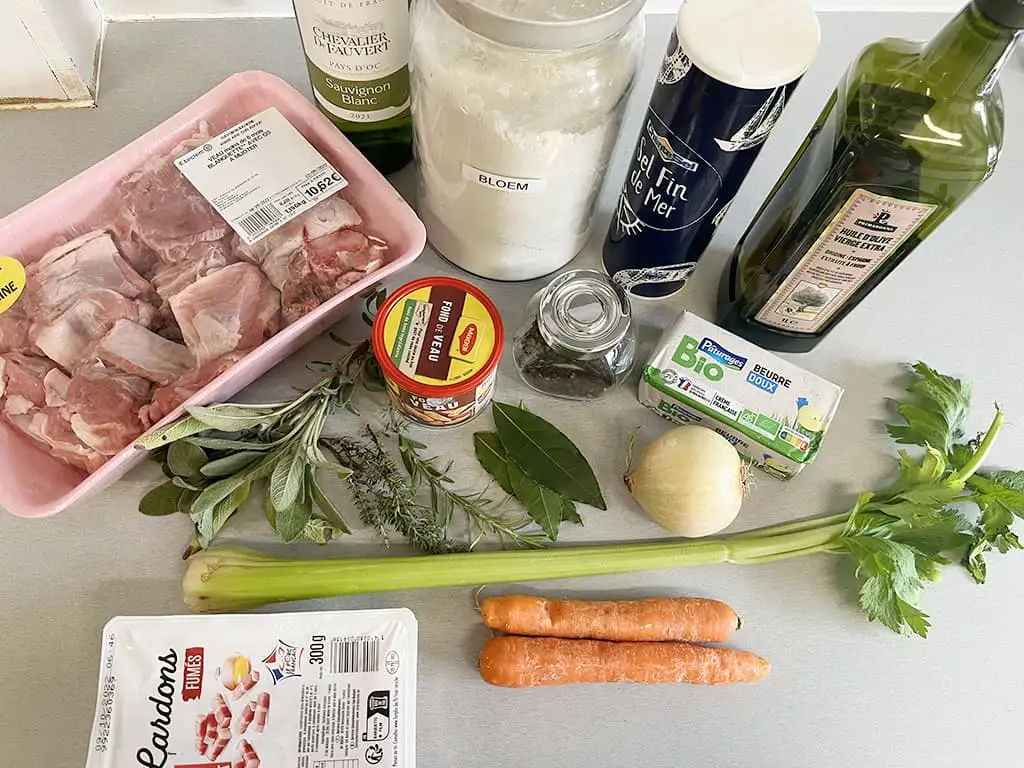 Spezzatino - Italiaanse kalfsstoof ingrediënten