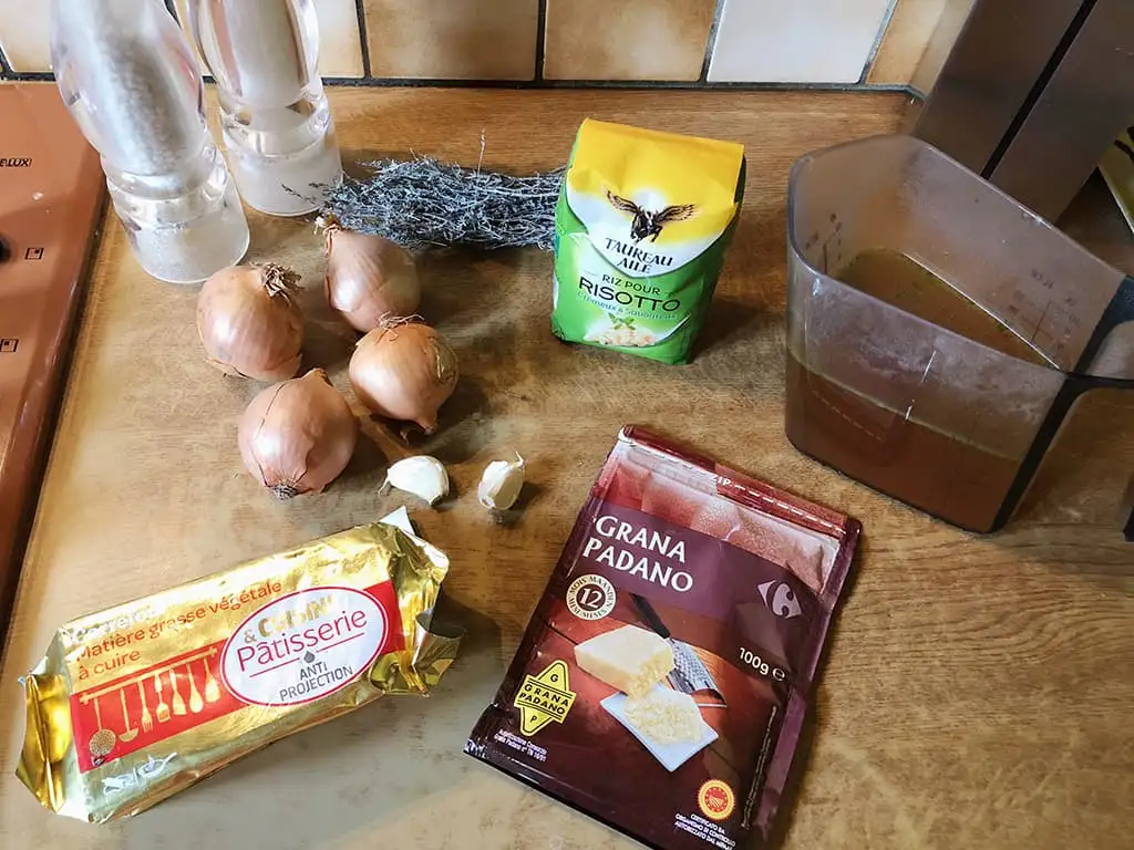 Uien risotto ingrediënten