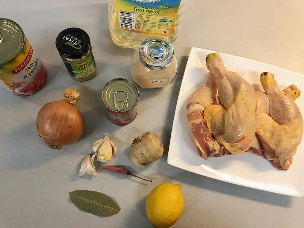 Ajam pedis ingrediënten