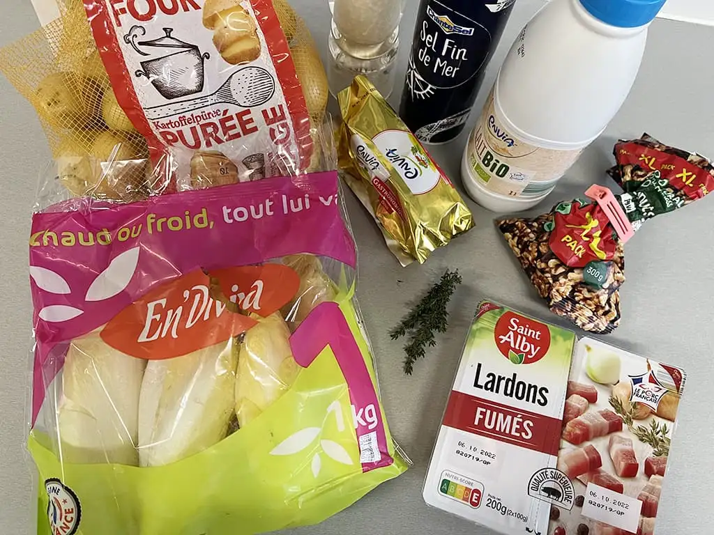 Witlof uit de oven met aardappelpuree ingrediënten
