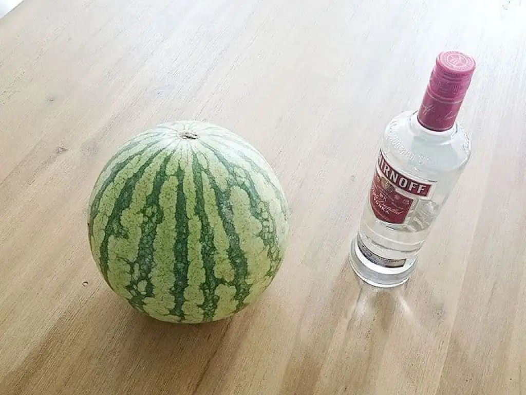 Dronken watermeloen met wodka ingrediënten