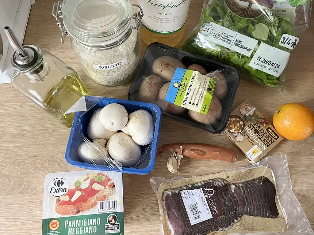 Paddenstoelenrisotto met gerookte eendenborst ingrediënten