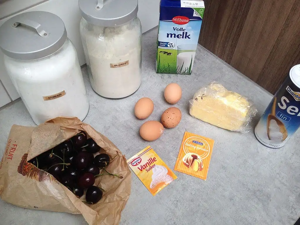 Clafoutis - kersengebak ingrediënten