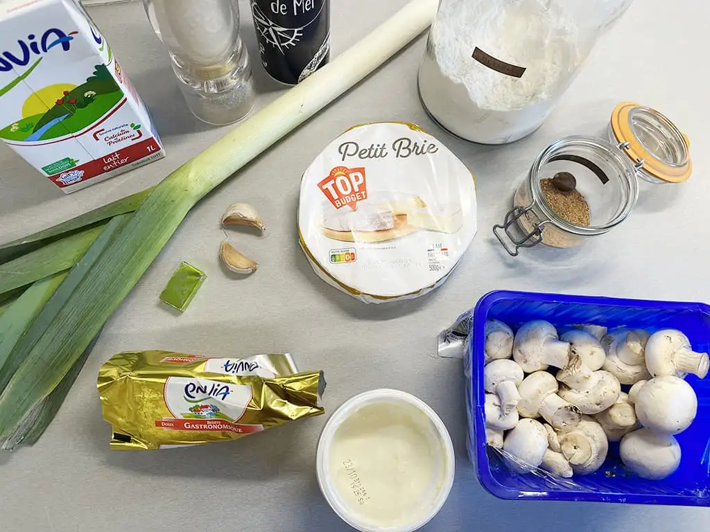 Briesoep met champignons ingrediënten