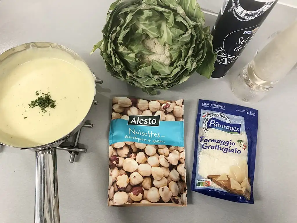 Bloemkoolgratin met mornay saus ingrediënten