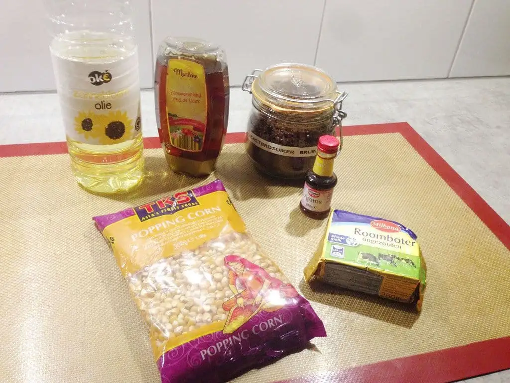 Vanille karamel popcorn ingrediënten