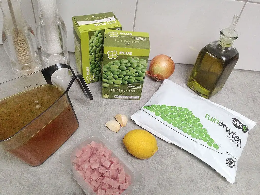 Frisse tuinbonensoep ingrediënten