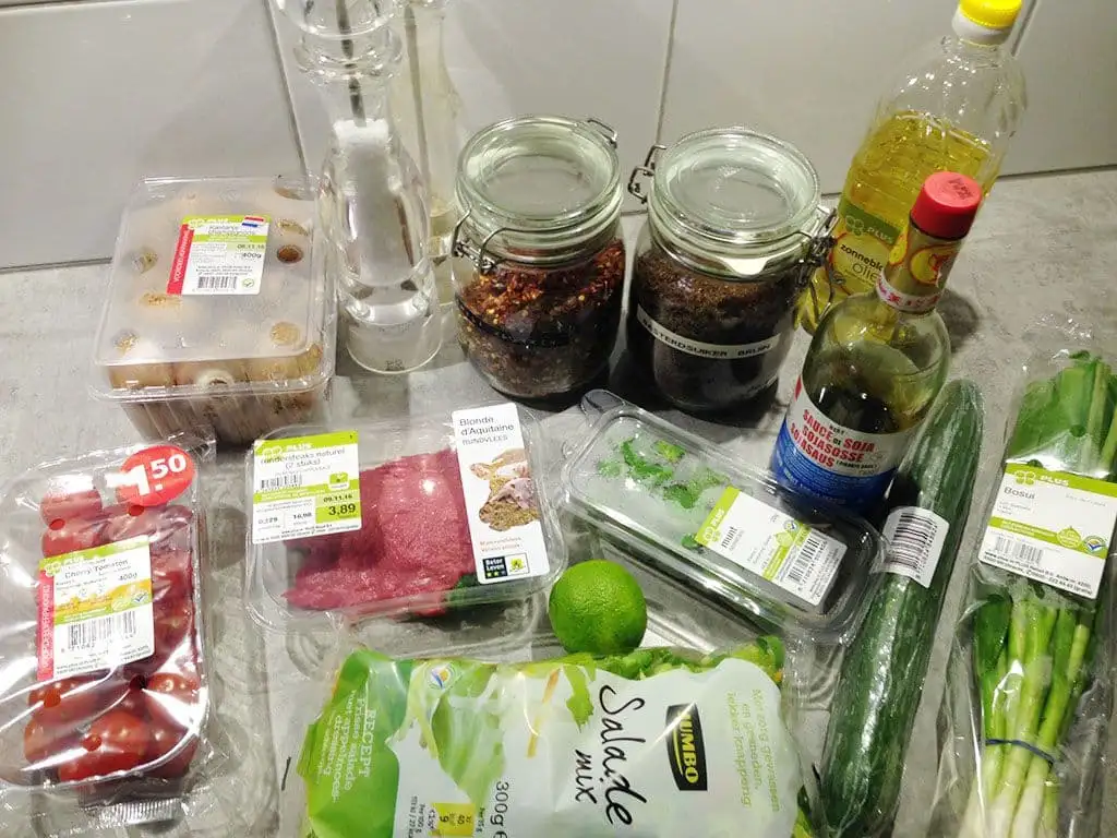 Thaise biefstuk salade ingrediënten
