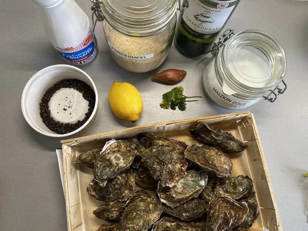 Gegratineerde oesters ingrediënten