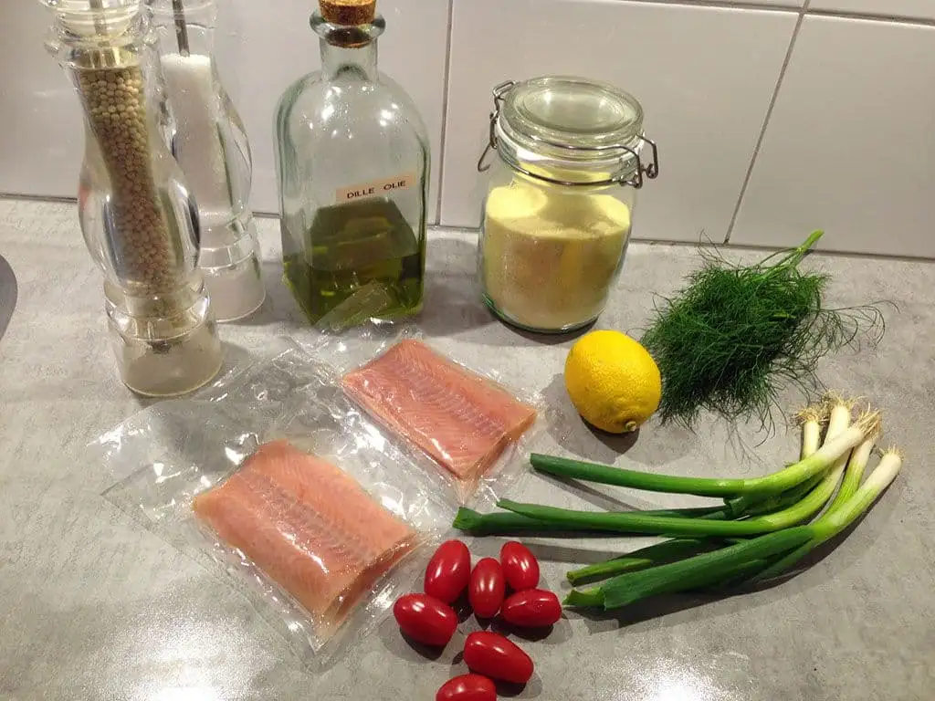 Gebakken zalm met warme couscous ingrediënten