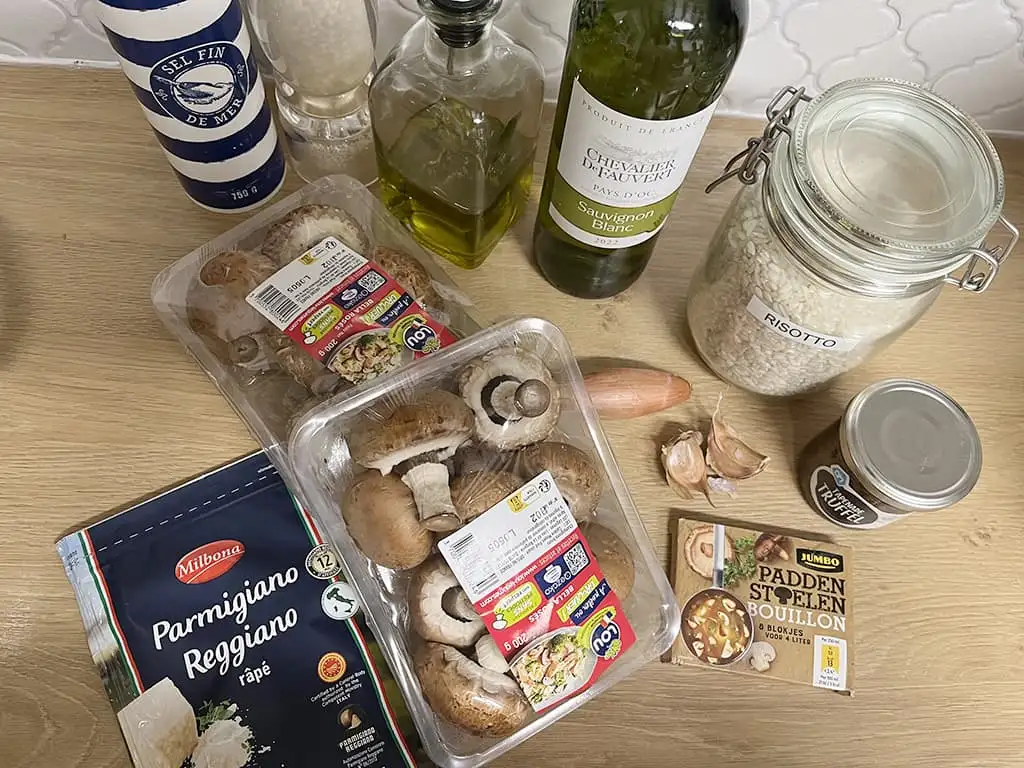 Risotto met champignons en truffel ingrediënten