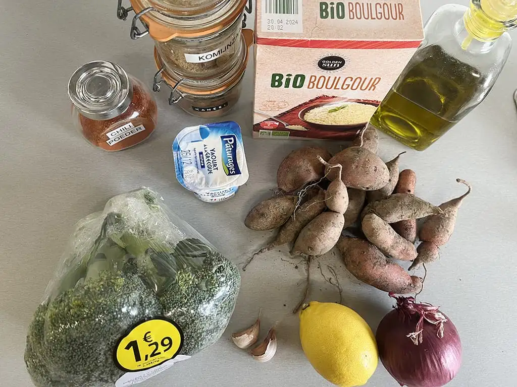 Bulgursalade met broccoli ingrediënten