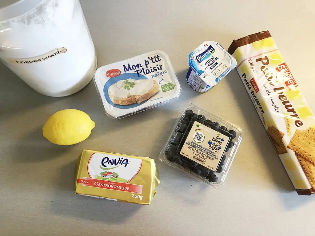 Mini blauwe bessen cheesecake ingrediënten