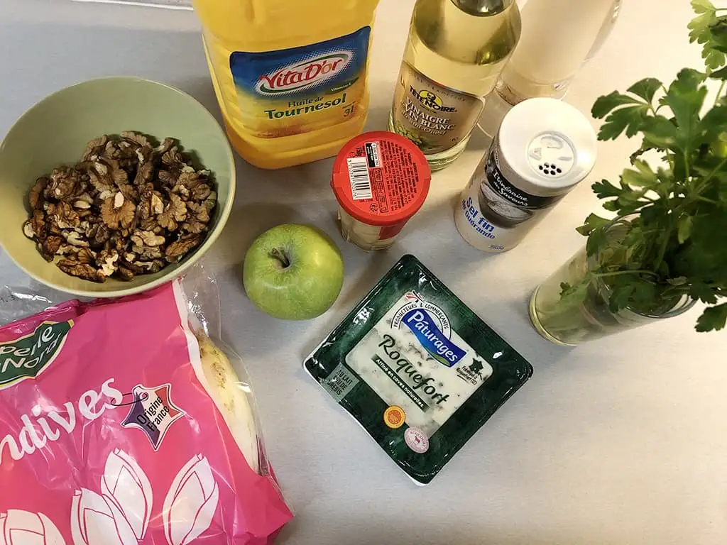 Witlofsalade met walnoot en blauwe kaas ingrediënten