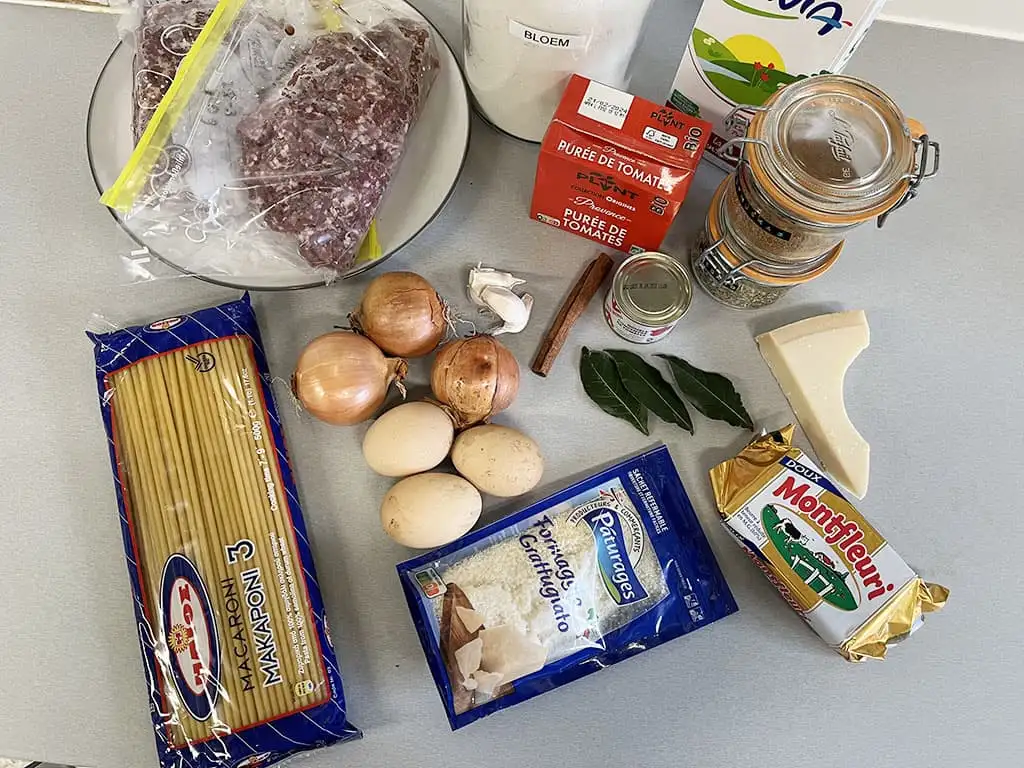 Pastitsio ingrediënten