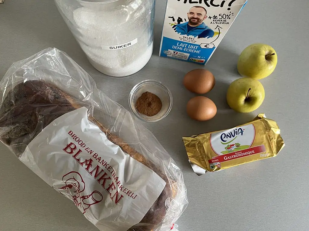 Wentelteefjes van krentenbrood ingrediënten