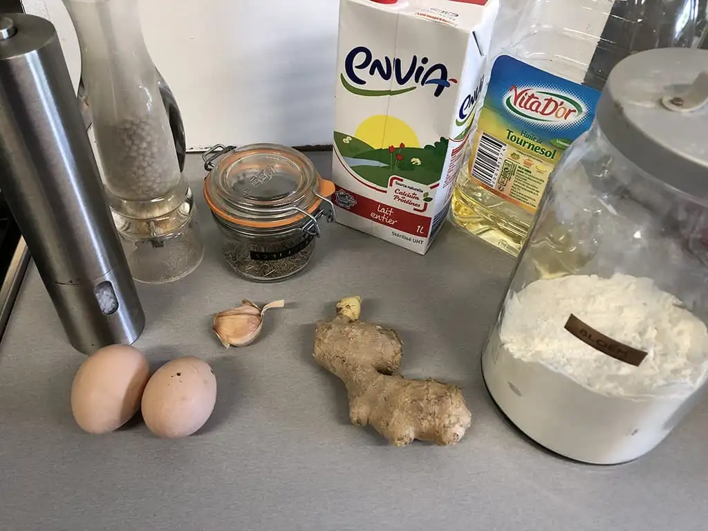 Gekruide hartige crêpes ingrediënten