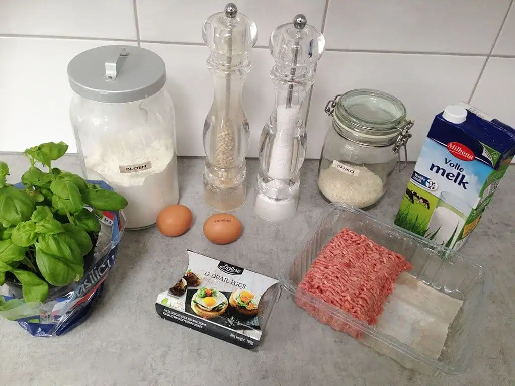 Schotse kwarteleitjes ingrediënten