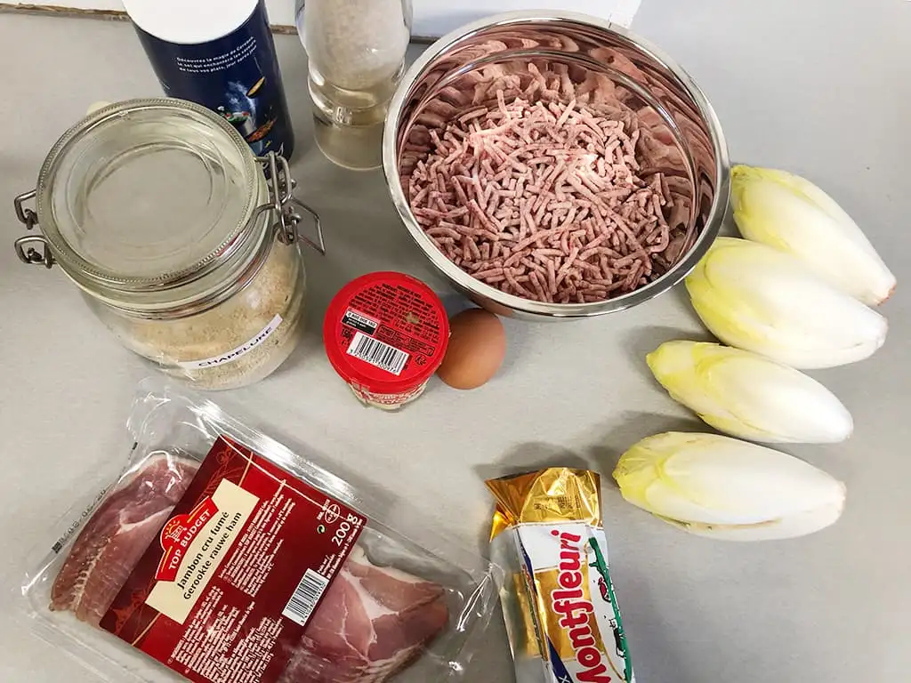 Witlof met rauwe ham uit de oven ingrediënten