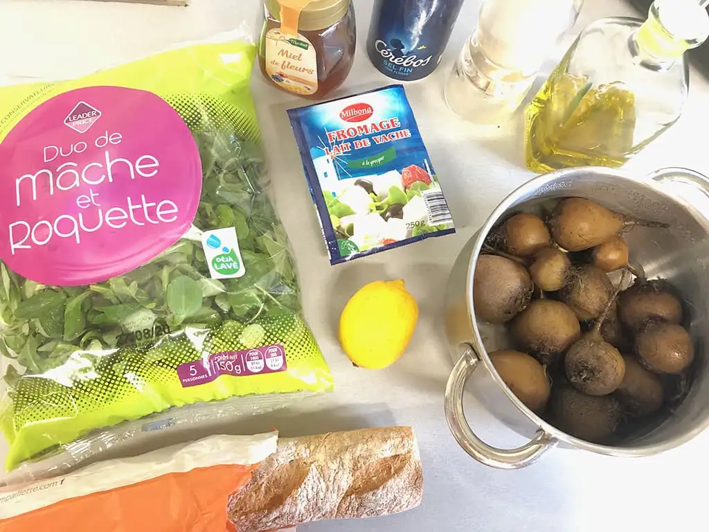 Gele bieten carpaccio ingrediënten