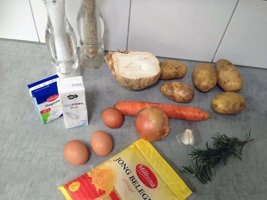Ovenschotel met knolselderij en rozemarijn ingrediënten