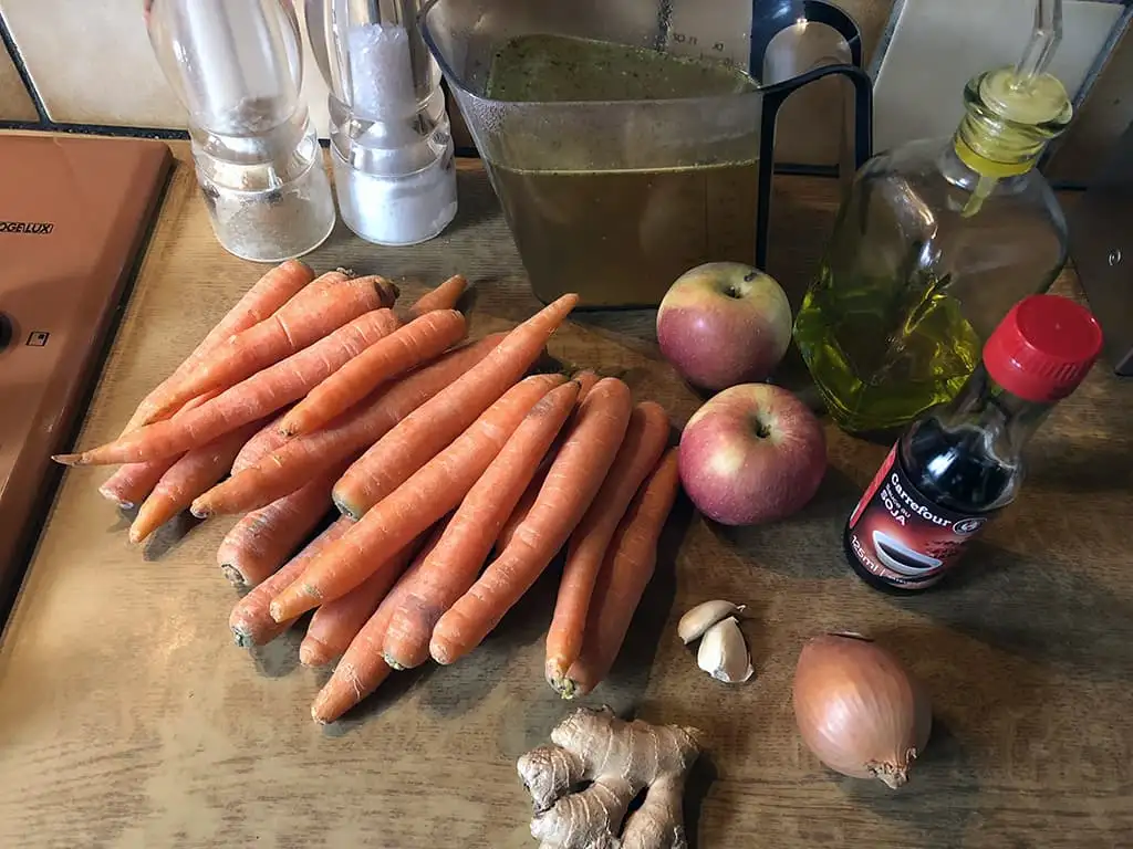 Wortelsoep met appel ingrediënten