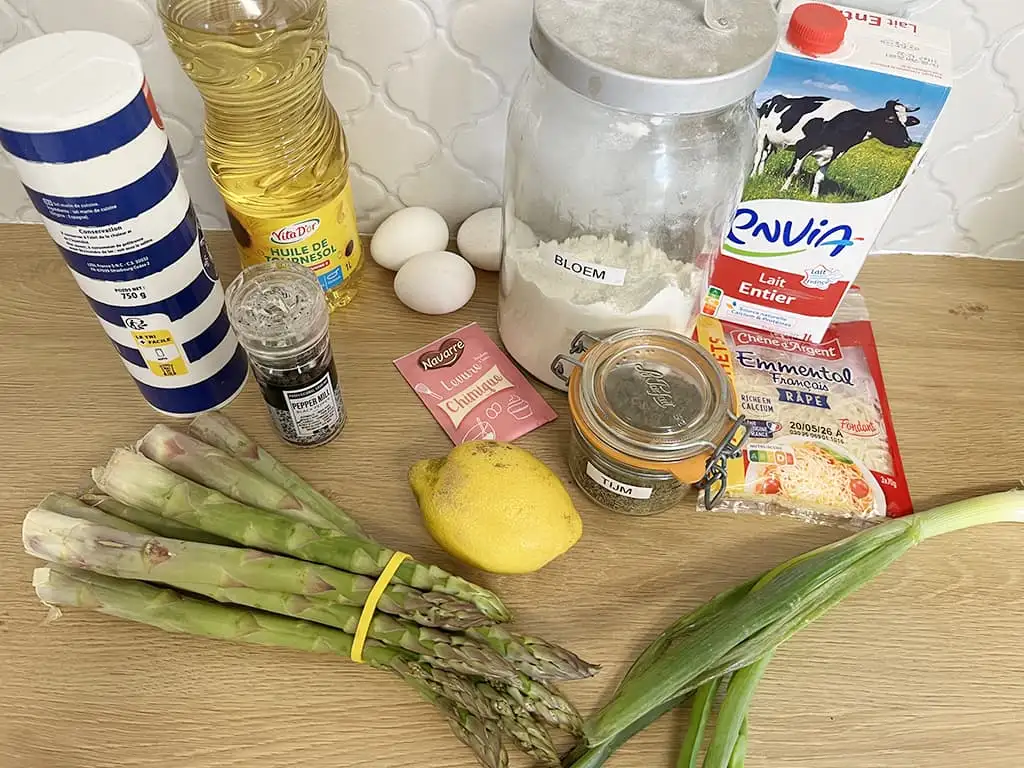 Hartige muffins met groene asperges ingrediënten