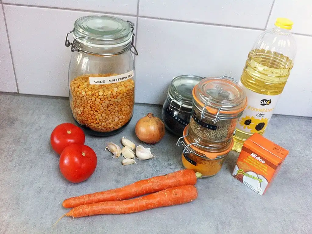 Indiase dhal ingrediënten