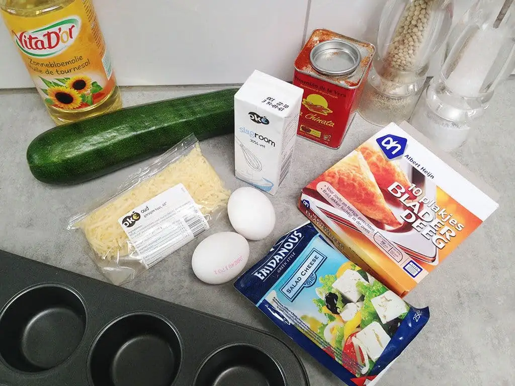 Mini courgette quiches ingrediënten