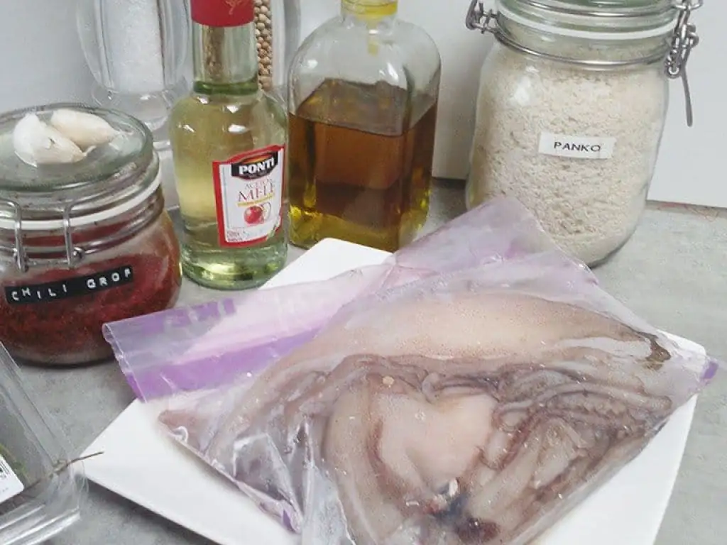 Gemarineerde inktvis ingrediënten