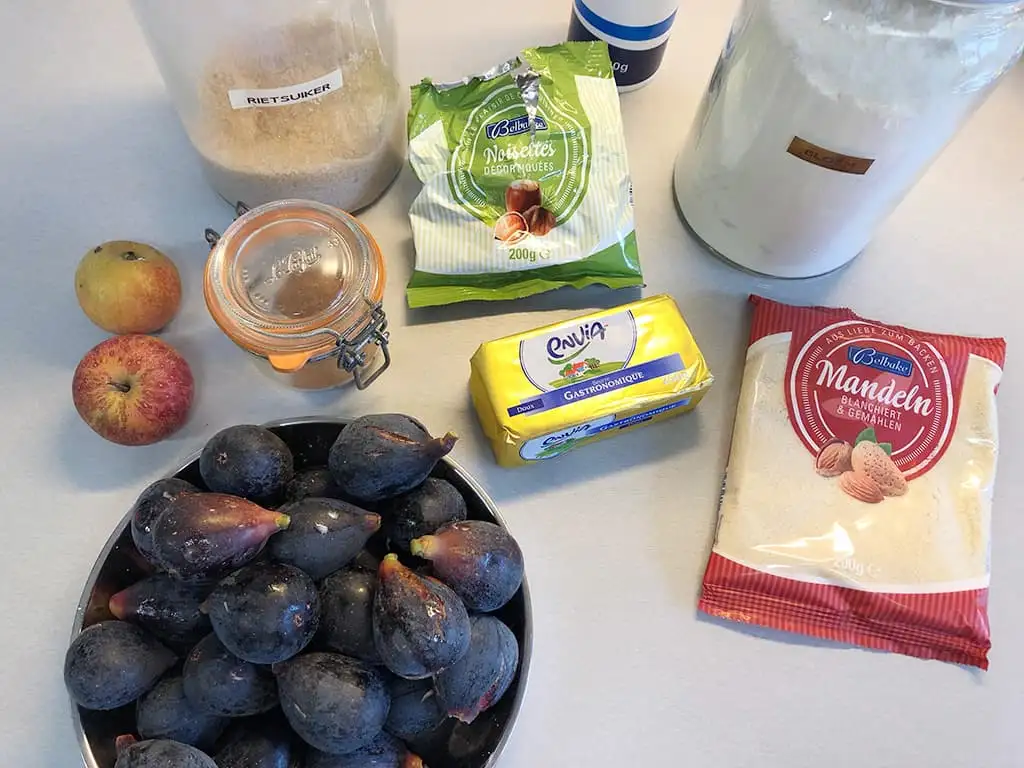 Vijgen en appel crumble ingrediënten