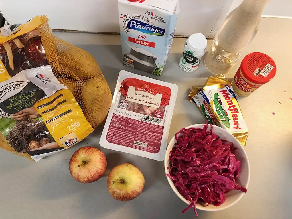 Rode zuurkoolstamppot ingrediënten