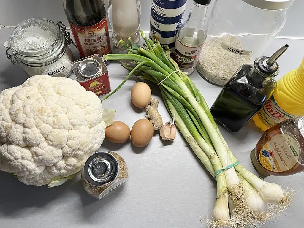 Gefrituurde sticky bloemkool ingrediënten
