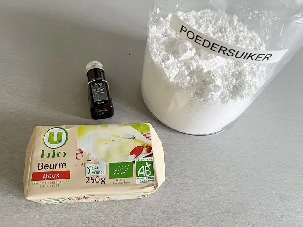 Basisrecept vanille botercrème ingrediënten