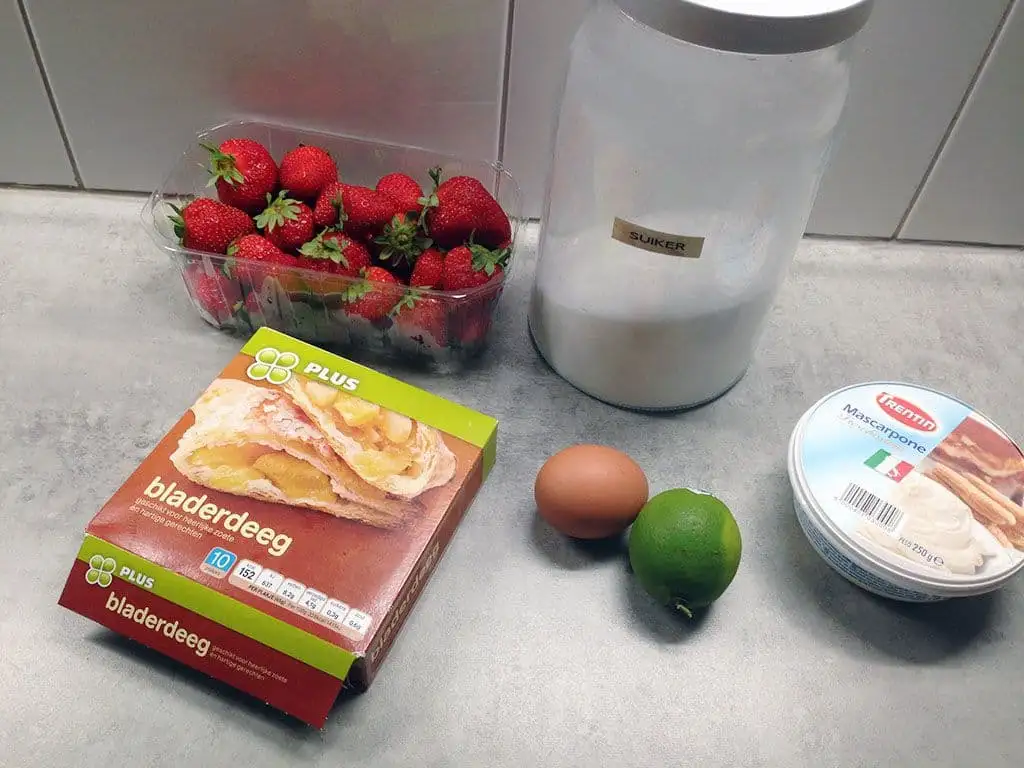 Aardbeien millefeuille ingrediënten