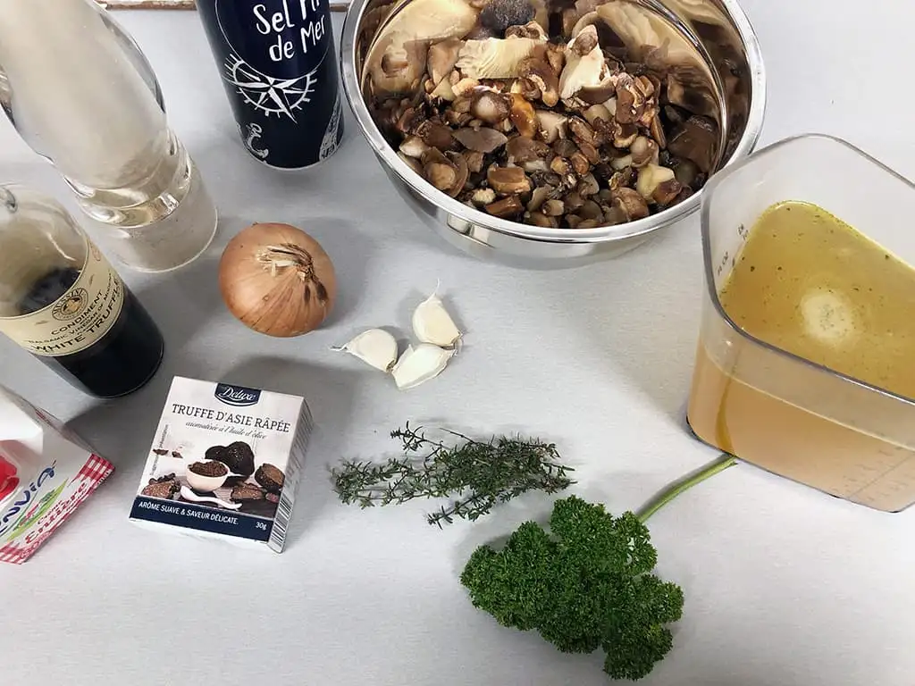 Romige paddenstoelen-truffelsoep ingrediënten